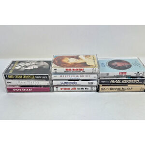 Lot of 10 Country Cassette Tapes 80's and 90's Reba Martina McBride Elvis